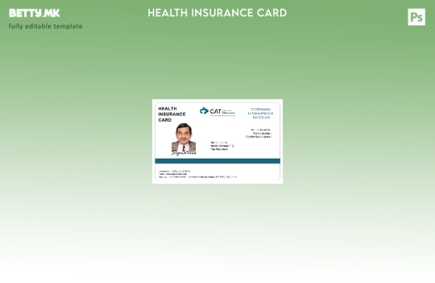 Модерен стил Шаблон за картичка за здравствено осигурување во Чад